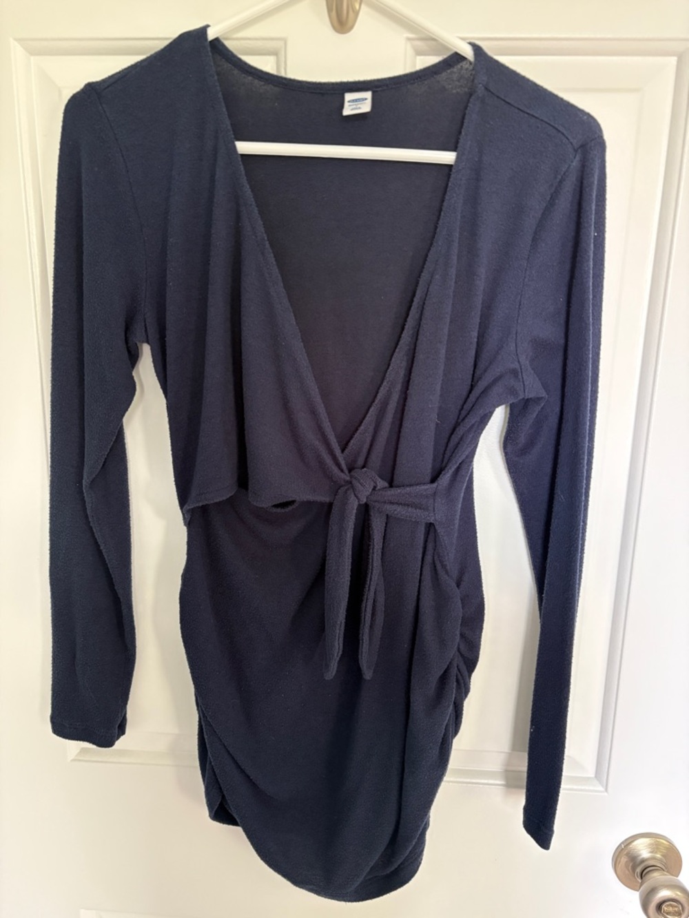 Old Navy Small Maternity Navy Wrap Long Sleeve Shirt